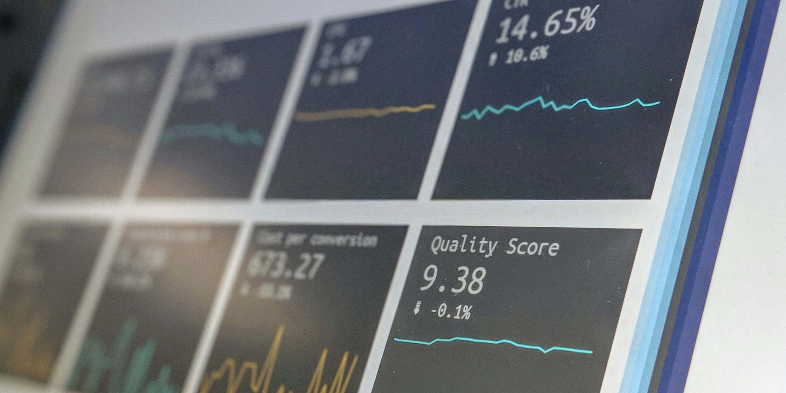 digital screen with squares each containing a datapoint