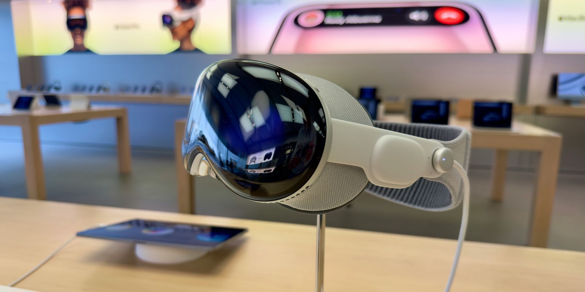 vision pro goggles in an apple store
