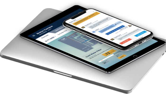 Ipad and Iphone with mobile application screens